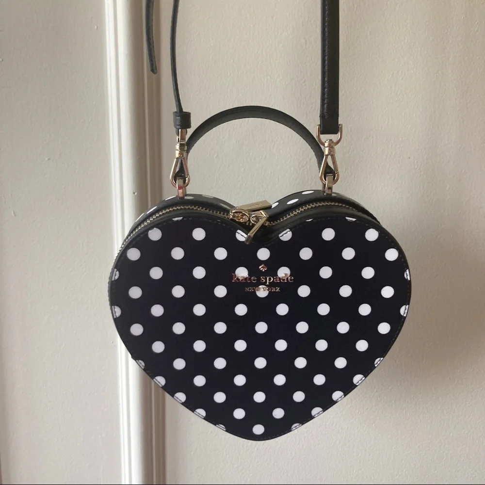 Kate Spade Love Shack Polka Dot Heart Purse - Picture 12 of 12